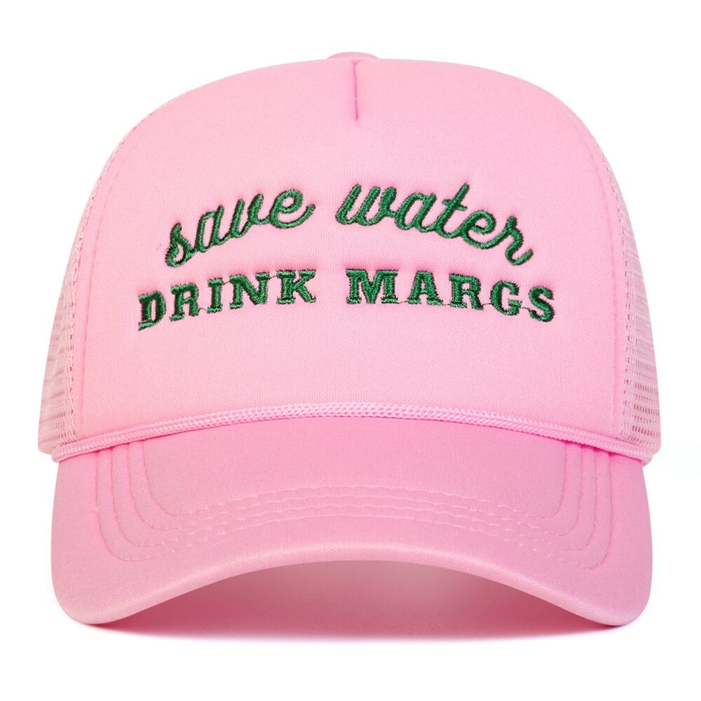 Save Water Drink Margs Pink Adjustable Mesh Trucker Hat NWOT - Picture 2 of 3